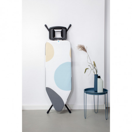 Маса за гладене Brabantia C 1003363, 124x45 см, 7 позиции за регулиране, Голяма поставка за ютия, Бял/Сив