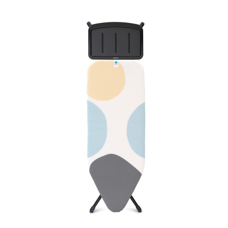 Маса за гладене Brabantia C 1003379, 124x45 см, 7 позиции за регулиране, Поставка за парогенератор, PerfectFlow, Бял/Сив