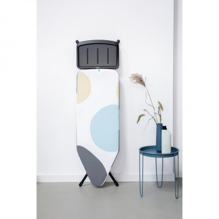 Маса за гладене Brabantia C 1003379, 124x45 см, 7 позиции за регулиране, Поставка за парогенератор, PerfectFlow, Бял/Сив