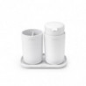 Комплект аксесоари за баня Brabantia ReNew 1003492, 3 части, 250 мл, Устойчиви на корозия, Бял