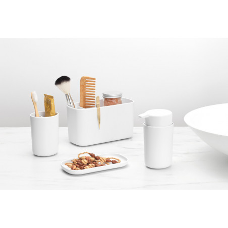 Комплект аксесоари за баня Brabantia ReNew 1003492, 3 части, 250 мл, Устойчиви на корозия, Бял