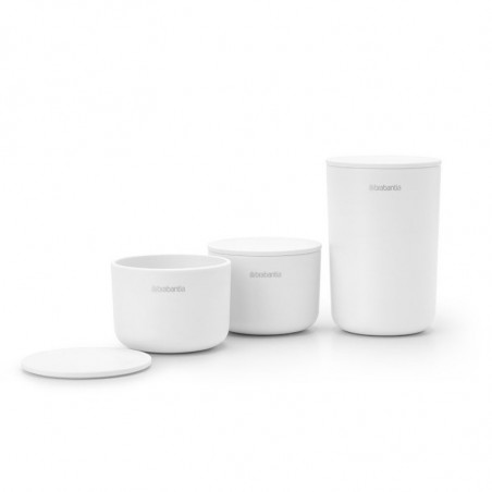 Комплект за съхранение на принадлежности Brabantia ReNew 1004129, 3 части, Меко дъно против пързаляне, Бял