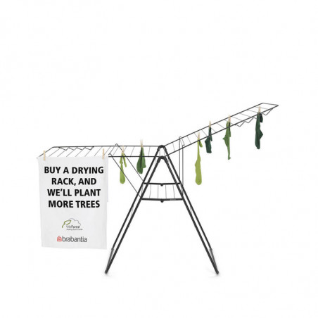Сушилник за дрехи Brabantia Hangon 1004168, 25 м, 8 закачалки, Регулируем, Заключване за деца, Черен