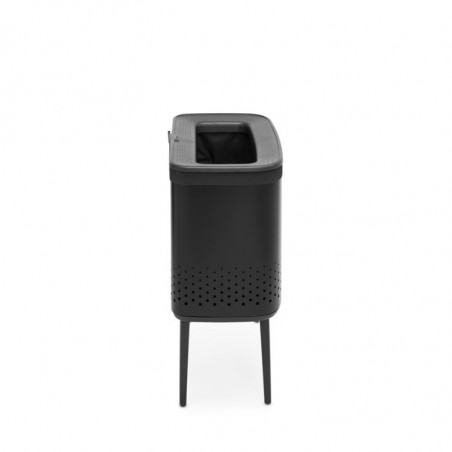Кош за пране Brabantia Bo 1004175, 60 л, Пълнене без отваряне, Вентилационни отвори, Регулируеми крачета, Черен