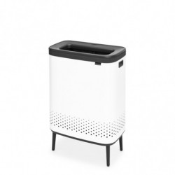Кош за пране Brabantia Bo 1004176, 2x45 л, Пълнене без отваряне, Вентилационни отвори, Регулируеми крачета, Бял