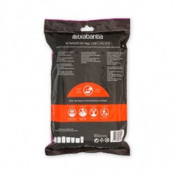 Торбички за кош Brabantia PerfectFit Sort&Go/Silent/Touch N 1005487, Размер C, 10-12 л, 40 броя, Бял