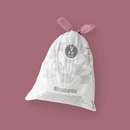 Торбички за кош Brabantia PerfectFit NewIcon 1005507, Размер V, 3 л, 40 броя, Бял