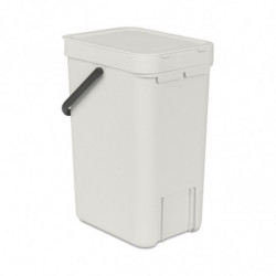 Кош за разделно събиране на боклук Brabantia Sort&Go 1005511, 12 л, Дръжка, Възможност за стенен монтаж, Светлосив