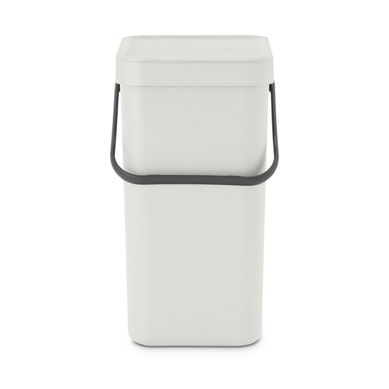 Кош за разделно събиране на боклук Brabantia Sort&Go 1005511, 12 л, Дръжка, Възможност за стенен монтаж, Светлосив