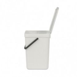 Кош за разделно събиране на боклук Brabantia Sort&Go 1005511, 12 л, Дръжка, Възможност за стенен монтаж, Светлосив