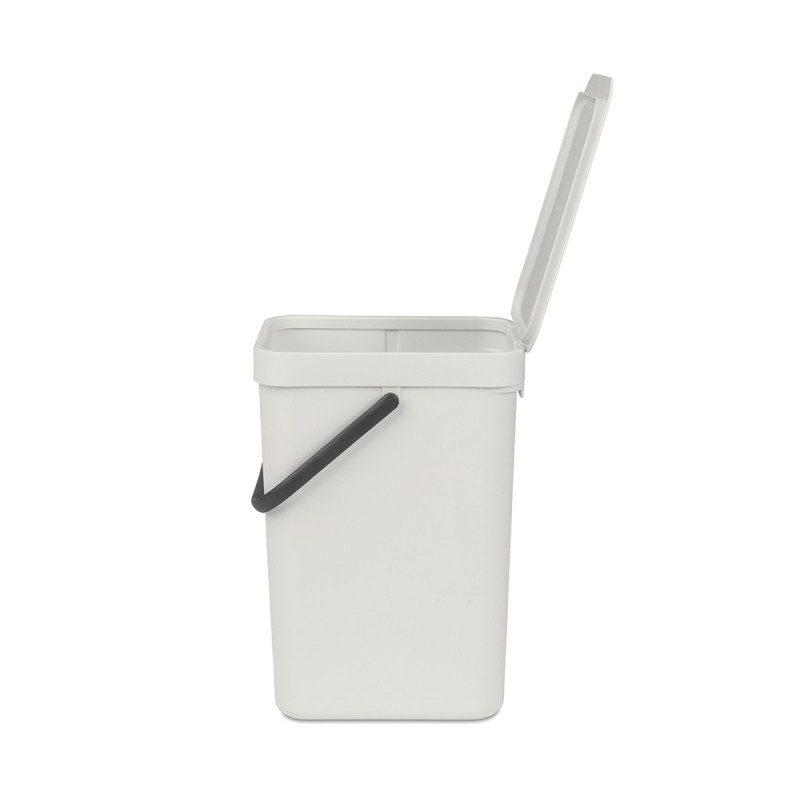 Кош за разделно събиране на боклук Brabantia Sort&Go 1005511, 12 л, Дръжка, Възможност за стенен монтаж, Светлосив