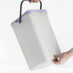 Кош за разделно събиране на боклук Brabantia Sort&Go 1005511, 12 л, Дръжка, Възможност за стенен монтаж, Светлосив
