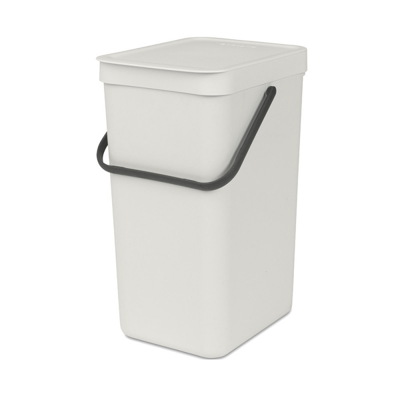 Кош за разделно събиране на боклук Brabantia Sort&Go 1005516, 16 л, Дръжка, Възможност за стенен монтаж, Светлосив