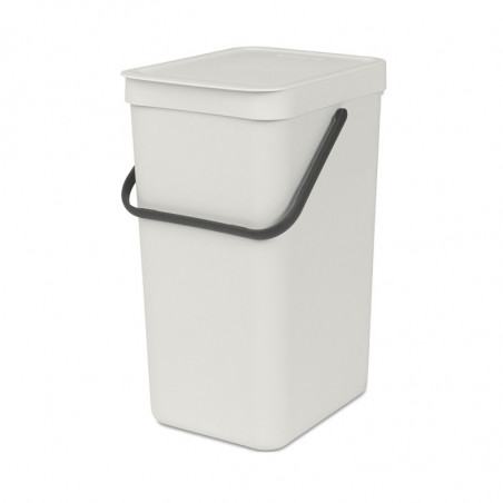Кош за разделно събиране на боклук Brabantia Sort&Go 1005516, 16 л, Дръжка, Възможност за стенен монтаж, Светлосив