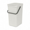 Кош за разделно събиране на боклук Brabantia Sort&Go 1005516, 16 л, Дръжка, Възможност за стенен монтаж, Светлосив