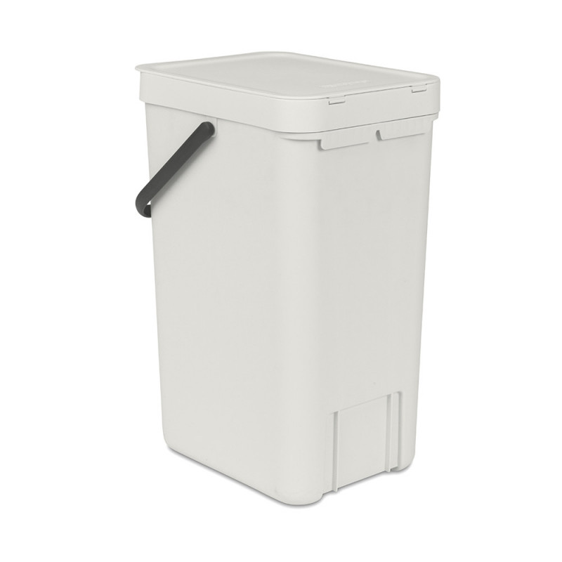 Кош за разделно събиране на боклук Brabantia Sort&Go 1005516, 16 л, Дръжка, Възможност за стенен монтаж, Светлосив