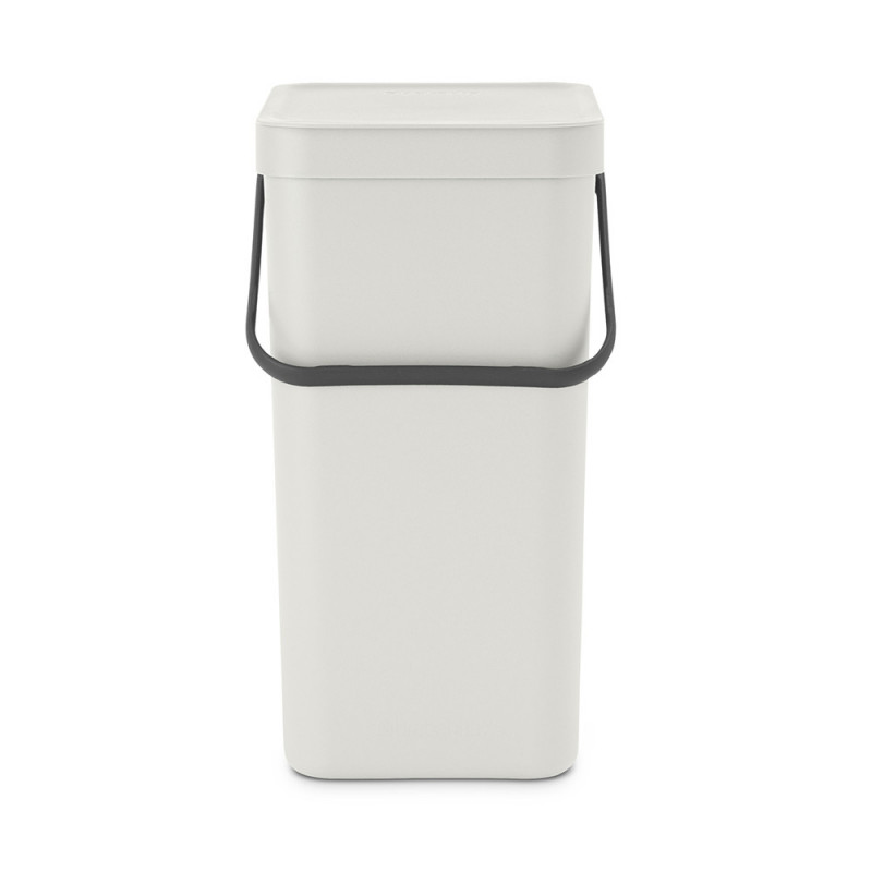 Кош за разделно събиране на боклук Brabantia Sort&Go 1005516, 16 л, Дръжка, Възможност за стенен монтаж, Светлосив