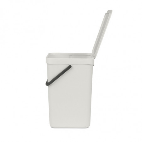 Кош за разделно събиране на боклук Brabantia Sort&Go 1005516, 16 л, Дръжка, Възможност за стенен монтаж, Светлосив