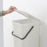 Кош за разделно събиране на боклук Brabantia Sort&Go 1005516, 16 л, Дръжка, Възможност за стенен монтаж, Светлосив