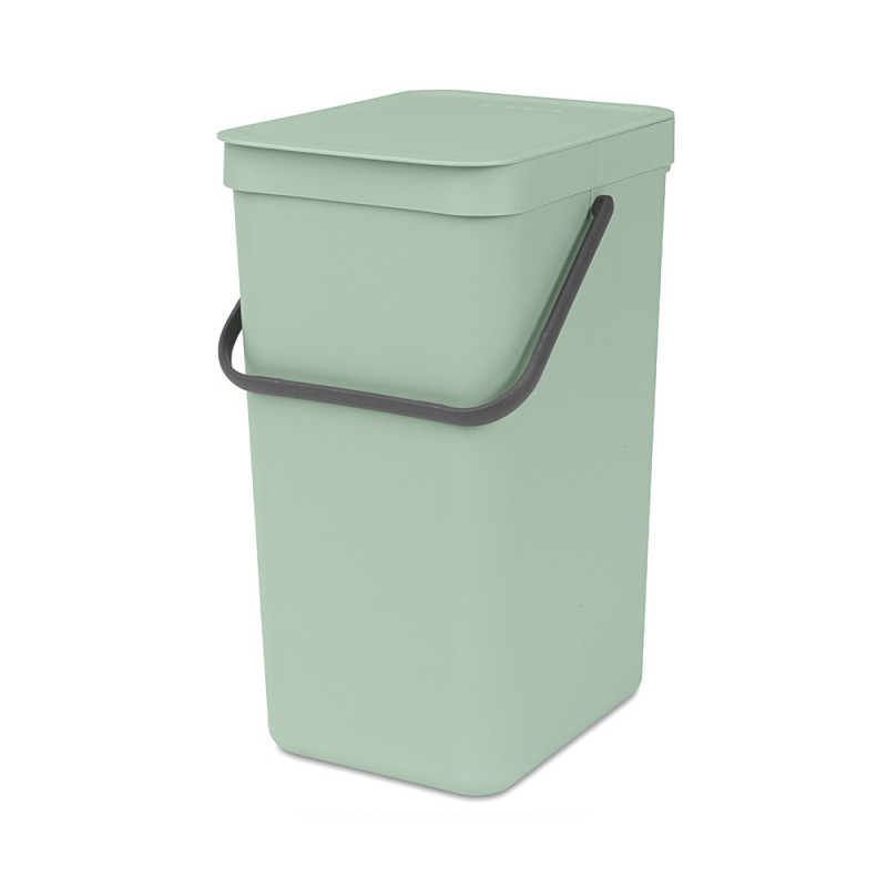 Кош за разделно събиране на боклук Brabantia Sort&Go 1005517, 16 л, Дръжка, Възможност за стенен монтаж, Светлозелен