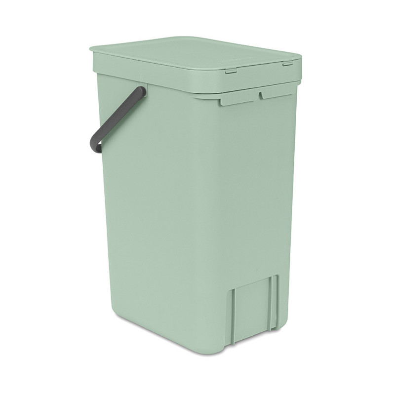 Кош за разделно събиране на боклук Brabantia Sort&Go 1005517, 16 л, Дръжка, Възможност за стенен монтаж, Светлозелен