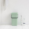 Кош за разделно събиране на боклук Brabantia Sort&Go 1005517, 16 л, Дръжка, Възможност за стенен монтаж, Светлозелен