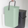 Кош за разделно събиране на боклук Brabantia Sort&Go 1005518, 2x16 л, Монтаж върху врата на кухненски шкаф, Сив/зелен