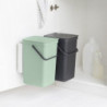 Кош за разделно събиране на боклук Brabantia Sort&Go 1005518, 2x16 л, Монтаж върху врата на кухненски шкаф, Сив/зелен