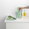 Кош за разделно събиране на боклук Brabantia Sort&Go 1005520, 3 л, Дръжка, Възможност за стенен монтаж, Светлозелен
