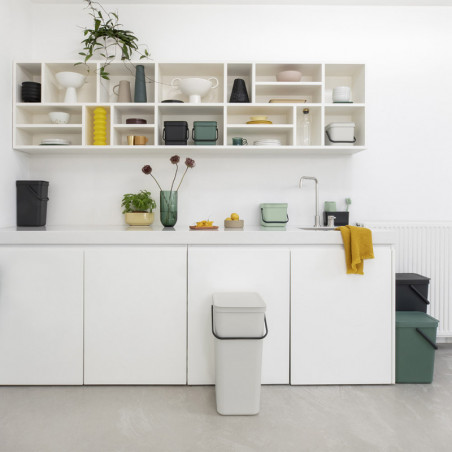 Кош за разделно събиране на боклук Brabantia Sort&Go 1005520, 3 л, Дръжка, Възможност за стенен монтаж, Светлозелен