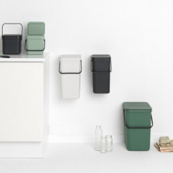 Кош за разделно събиране на боклук Brabantia Sort&Go 1005520, 3 л, Дръжка, Възможност за стенен монтаж, Светлозелен