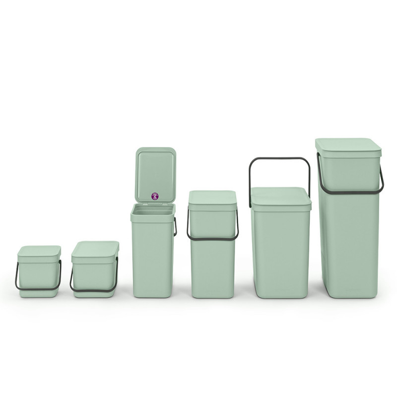 Кош за разделно събиране на боклук Brabantia Sort&Go 1005520, 3 л, Дръжка, Възможност за стенен монтаж, Светлозелен