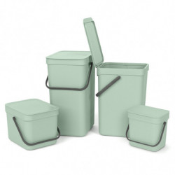Кош за разделно събиране на боклук Brabantia Sort&Go 1005520, 3 л, Дръжка, Възможност за стенен монтаж, Светлозелен