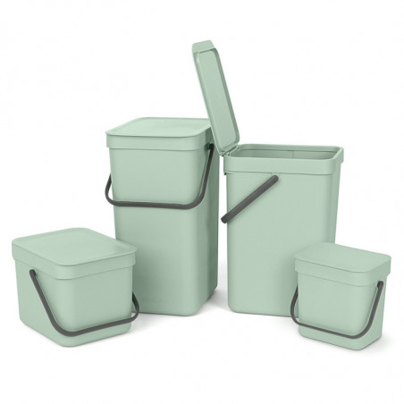 Кош за разделно събиране на боклук Brabantia Sort&Go 1005520, 3 л, Дръжка, Възможност за стенен монтаж, Светлозелен