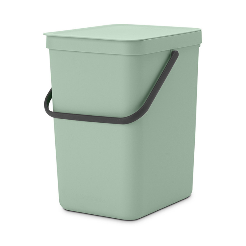 Кош за разделно събиране на боклук Brabantia Sort&Go 1005522, 25 л, Дръжка, Възможност за стенен монтаж, Светлозелен