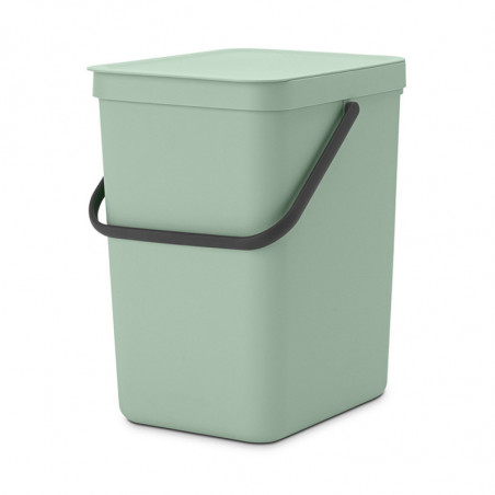 Кош за разделно събиране на боклук Brabantia Sort&Go 1005522, 25 л, Дръжка, Възможност за стенен монтаж, Светлозелен