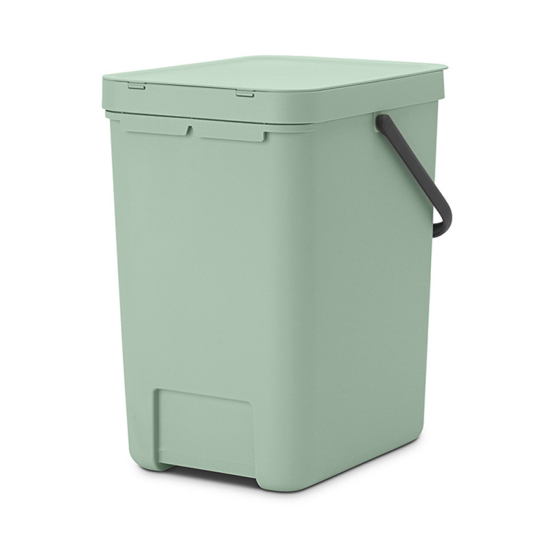 Кош за разделно събиране на боклук Brabantia Sort&Go 1005522, 25 л, Дръжка, Възможност за стенен монтаж, Светлозелен