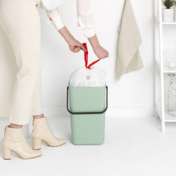 Кош за разделно събиране на боклук Brabantia Sort&Go 1005522, 25 л, Дръжка, Възможност за стенен монтаж, Светлозелен