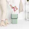 Кош за разделно събиране на боклук Brabantia Sort&Go 1005522, 25 л, Дръжка, Възможност за стенен монтаж, Светлозелен