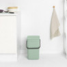 Кош за разделно събиране на боклук Brabantia Sort&Go 1005522, 25 л, Дръжка, Възможност за стенен монтаж, Светлозелен