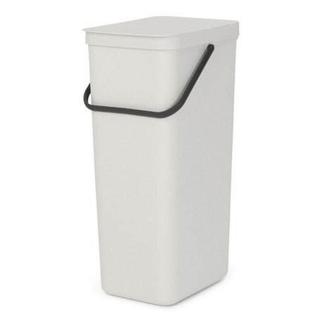Кош за разделно събиране на боклук Brabantia Sort&Go 1005554, 40 л, Дръжка, Възможност за стенен монтаж, Светлосив