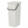 Кош за разделно събиране на боклук Brabantia Sort&Go 1005554, 40 л, Дръжка, Възможност за стенен монтаж, Светлосив