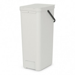 Кош за разделно събиране на боклук Brabantia Sort&Go 1005554, 40 л, Дръжка, Възможност за стенен монтаж, Светлосив