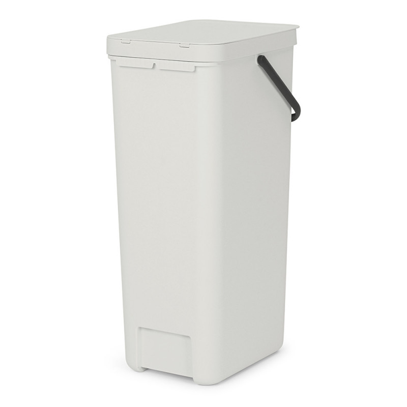 Кош за разделно събиране на боклук Brabantia Sort&Go 1005554, 40 л, Дръжка, Възможност за стенен монтаж, Светлосив
