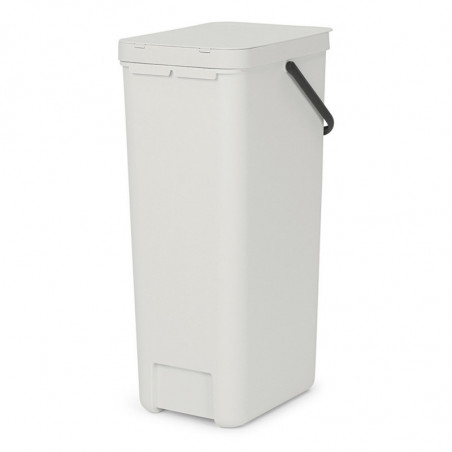 Кош за разделно събиране на боклук Brabantia Sort&Go 1005554, 40 л, Дръжка, Възможност за стенен монтаж, Светлосив