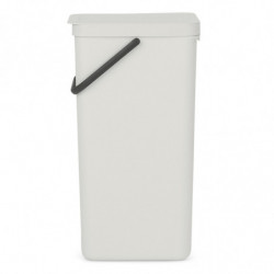 Кош за разделно събиране на боклук Brabantia Sort&Go 1005554, 40 л, Дръжка, Възможност за стенен монтаж, Светлосив