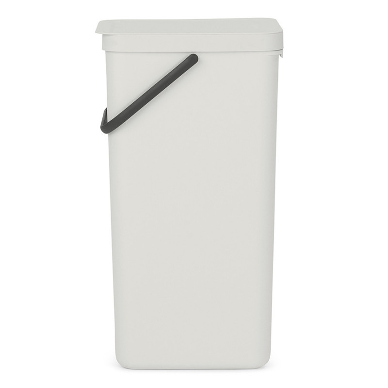 Кош за разделно събиране на боклук Brabantia Sort&Go 1005554, 40 л, Дръжка, Възможност за стенен монтаж, Светлосив
