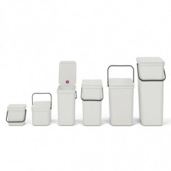 Кош за разделно събиране на боклук Brabantia Sort&Go 1005554, 40 л, Дръжка, Възможност за стенен монтаж, Светлосив