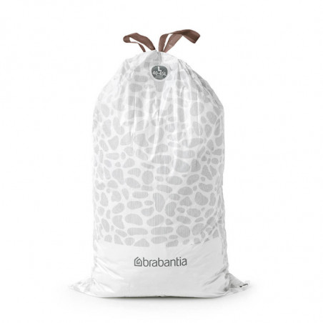 Торба за кош Brabantia PerfectFit FlatBack+/Touch 1005574, Размер L, 40-45 л, 20 броя, Бял
