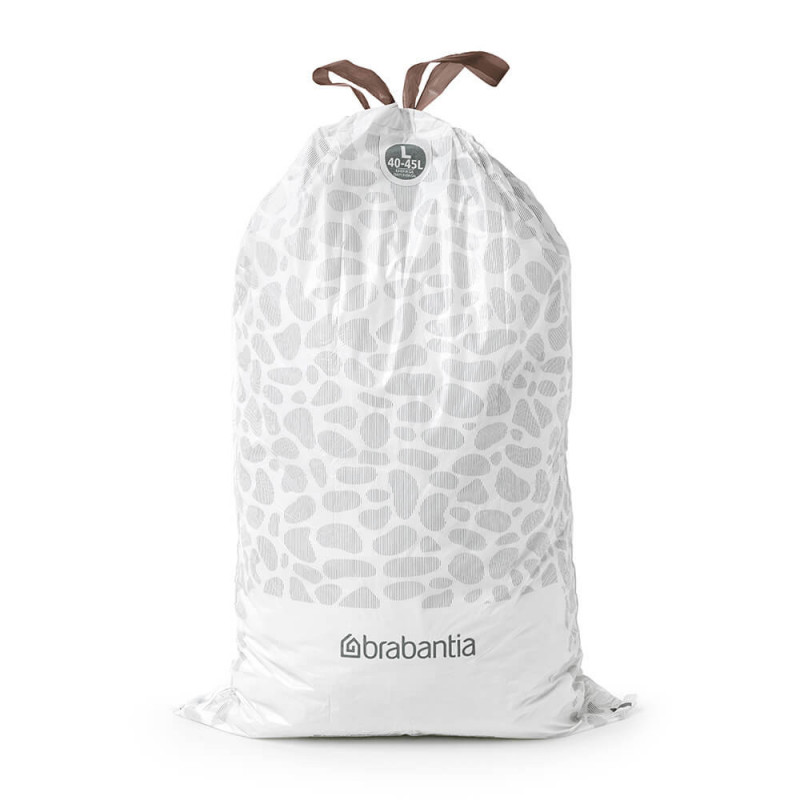 Торба за кош Brabantia PerfectFit FlatBack+/Touch 1005575, Размер L, 40-45 л, 40 броя, Бял